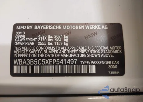 2014 BMW 328I xDrive from USA, damaged, VIN WBA3B5C5XEP541497